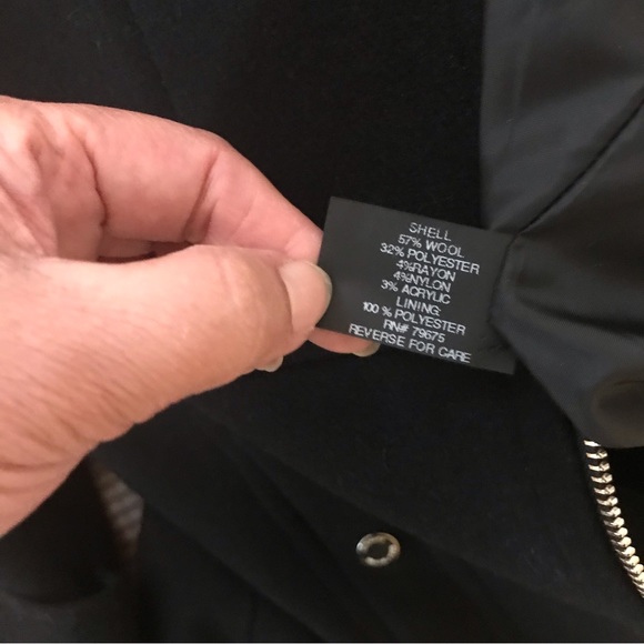 Black Michael Kors Hooded Notched-Collar Coat, Created by Macys - Picture 6 of 16